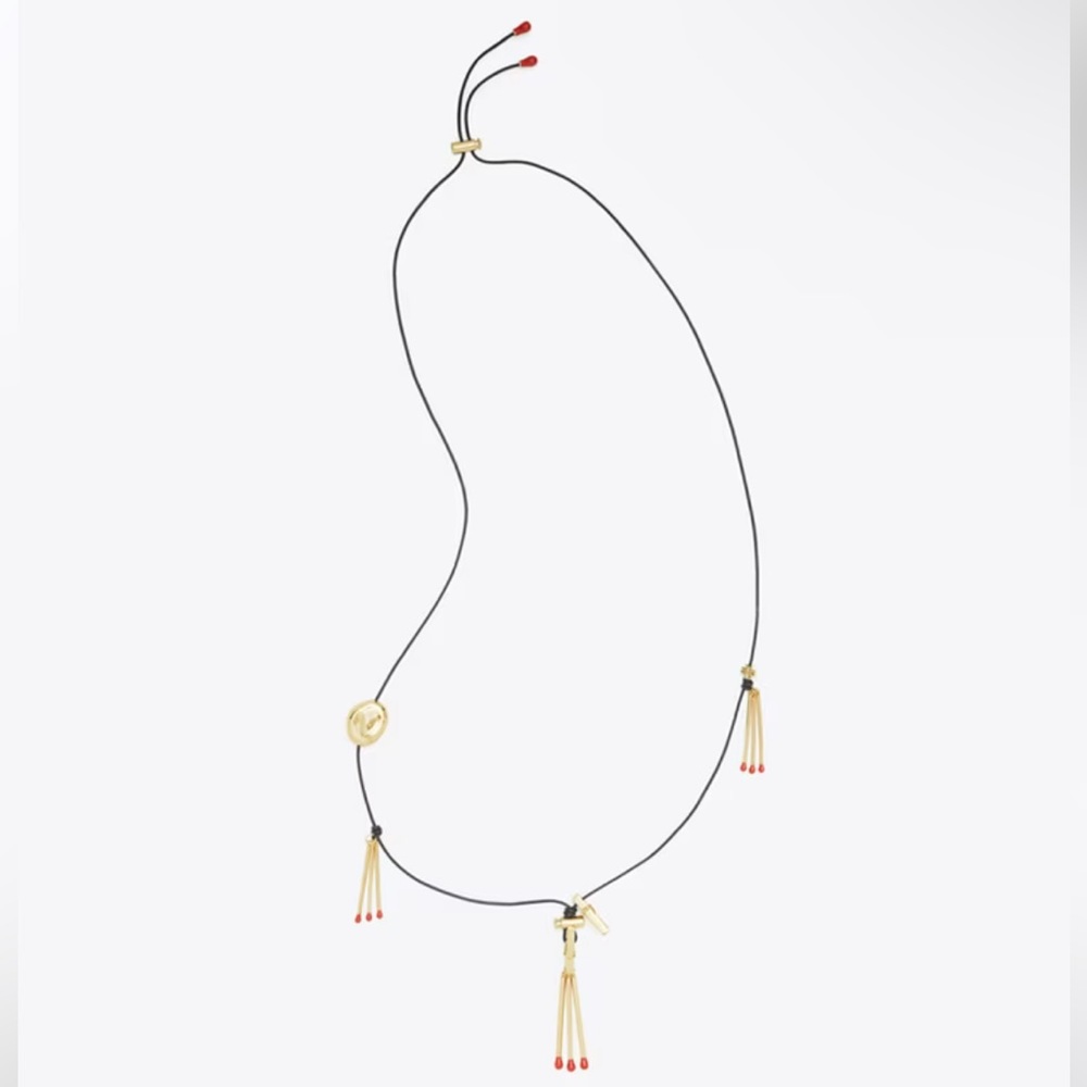 Tory Burch Gold and Red Pendant Necklace - Picture 2 of 16